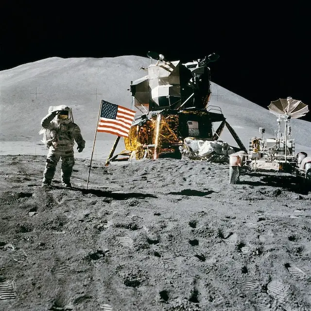 Astronaut posing for a photo on the Moon